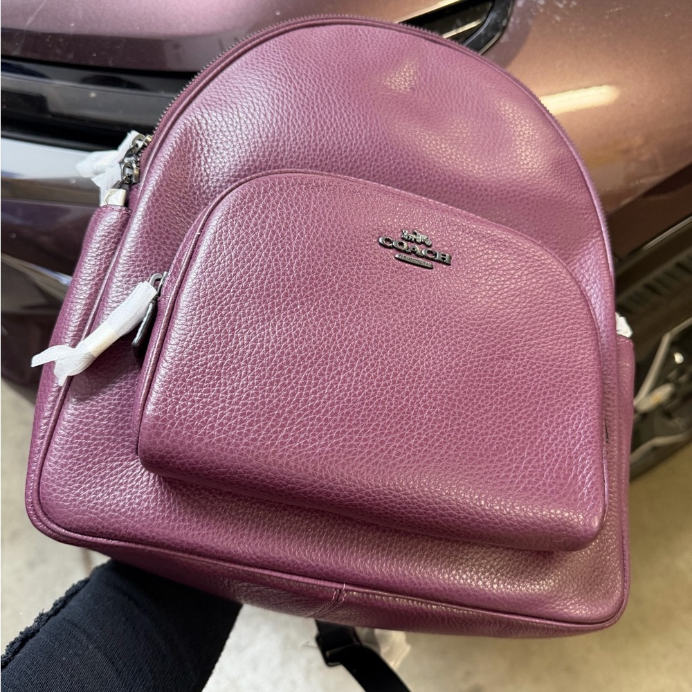 Women's Coach Boysenberry Purple Lth Court Bkpk Backpack - Picture 10 of 12